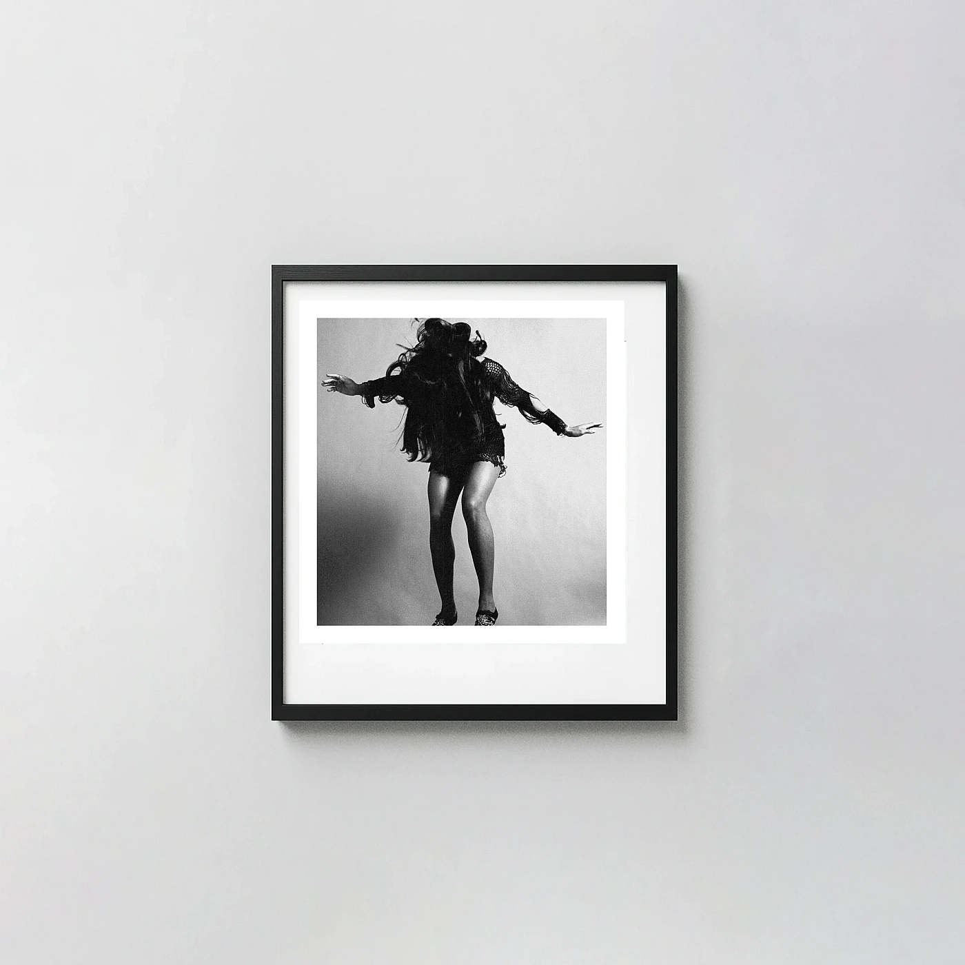 Tina Turner Print | RIP Tina Turner Poster Black and White Photography Prints xe2x80x93 Square Frame Wall Art Mockup | MerchFuse