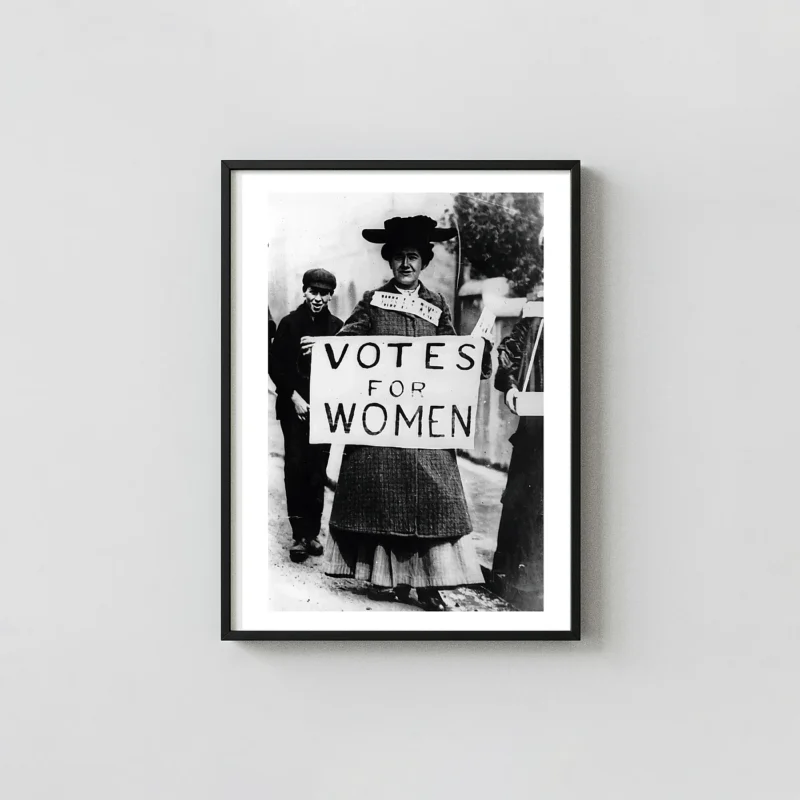 Votes for Women Print | Vintage Suffragette Black and White Photography Wall Art