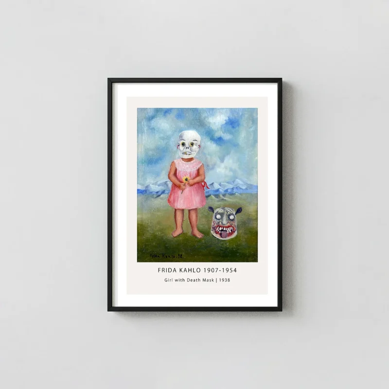 Girl with Death Mask (1938) Frida Kahlo Poster — Wall Art Print