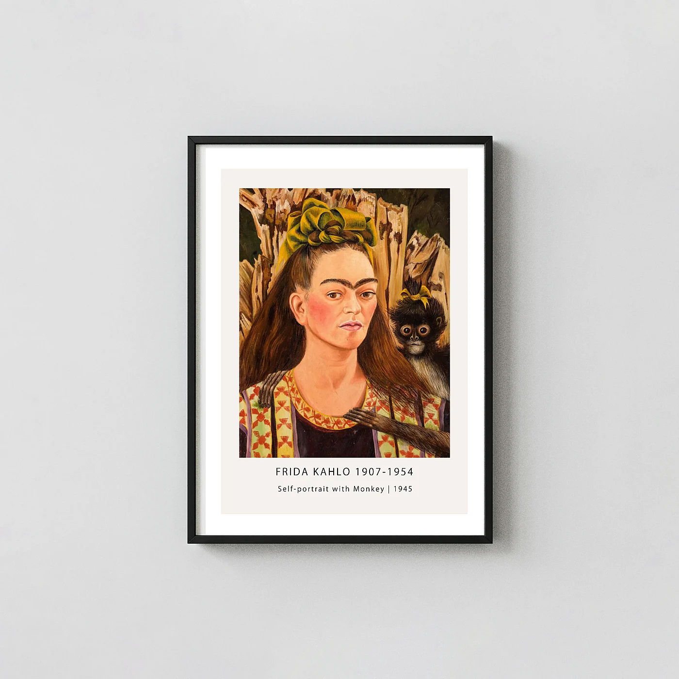 Self Portrait with Monkey (1945) Frida Kahlo Poster - fine art poster print
