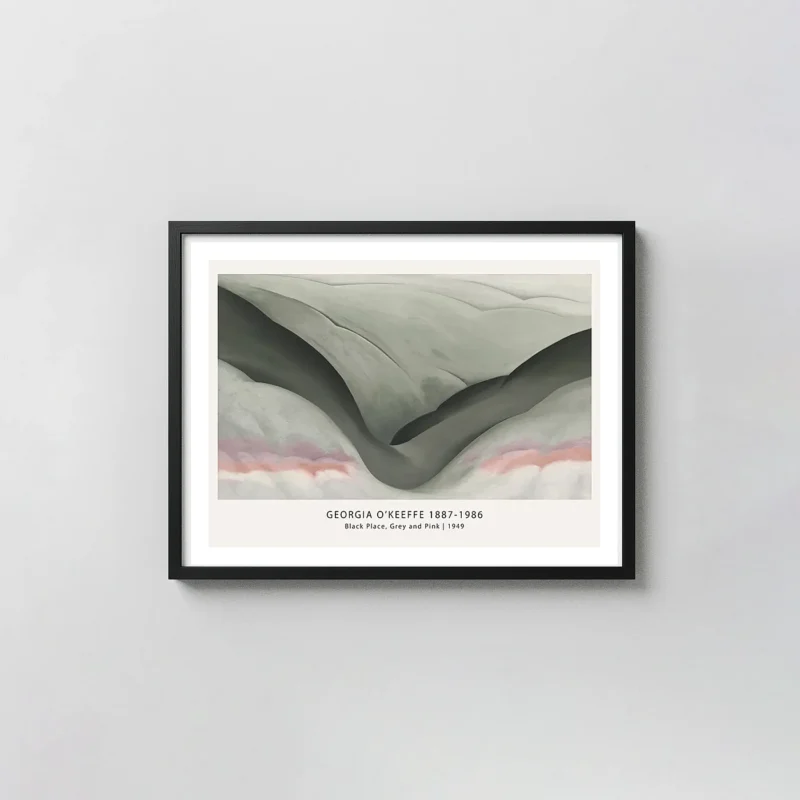 Authentic Georgia O'Keeffe Print - Black Place Grey and Pink 1949 Art