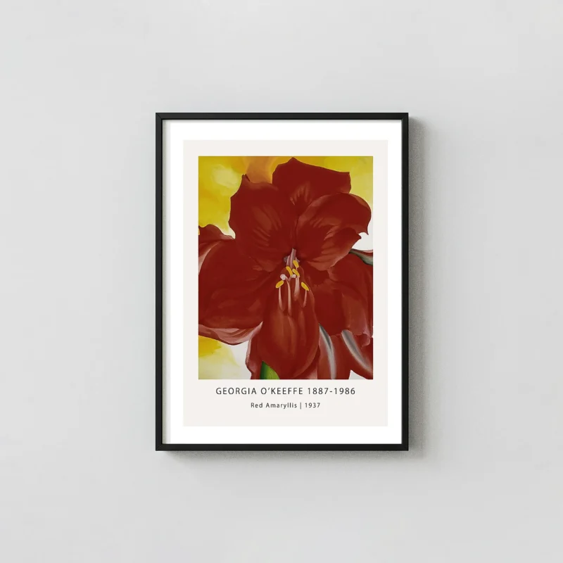 Classic Red Amaryllis print - 1937 Georgia O'Keeffe Botanical Art
