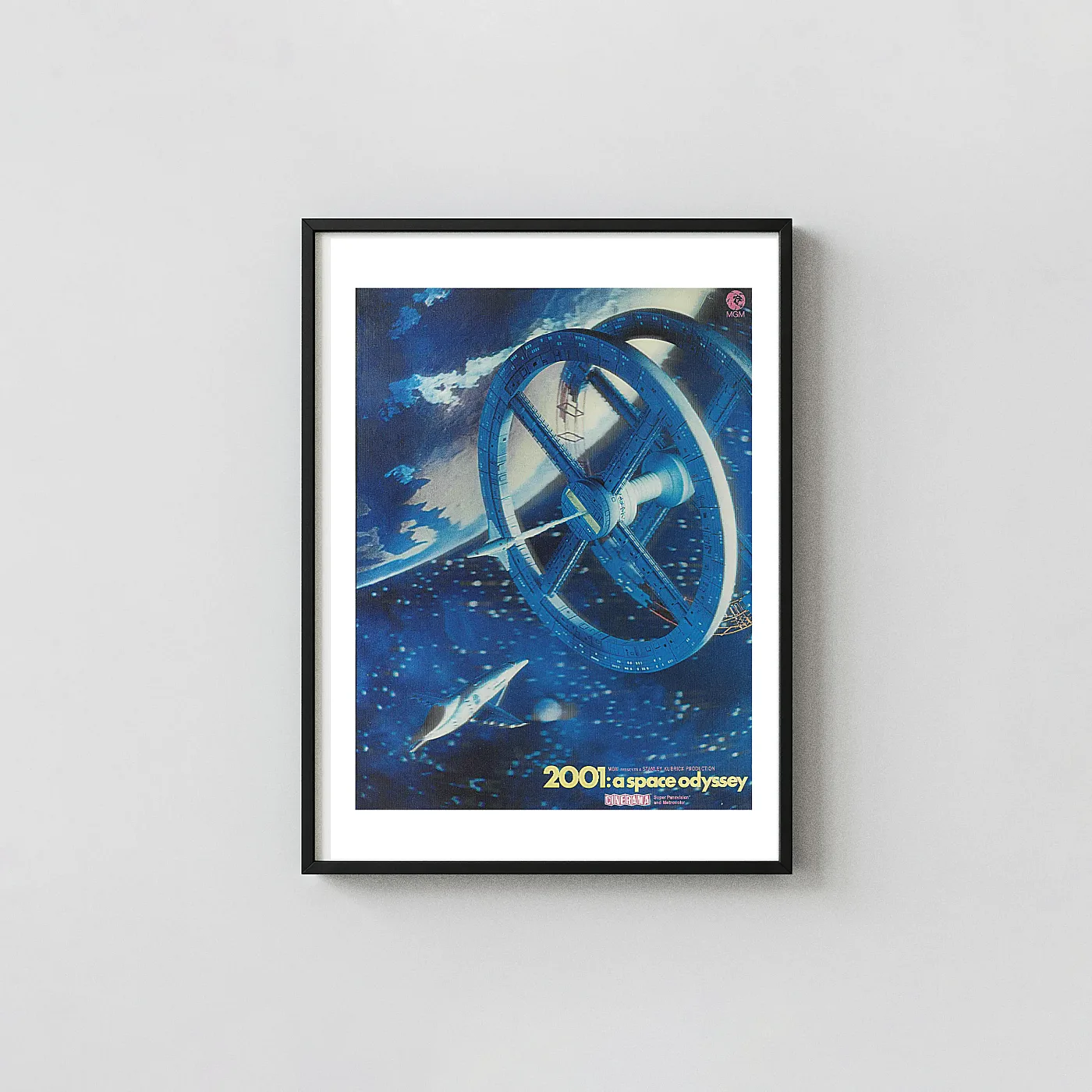 2001 Space Odyssey Wall Art Print – Minimalist Sci-Fi 2001: A Space Odyssey Movie Poster xe2x80x93 Portrait Frame Wall Art Mockup | MerchFuse