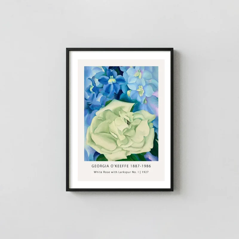 Exclusive Georgia O'Keeffe print - White Rose with Larkspur No. I 1927 Art