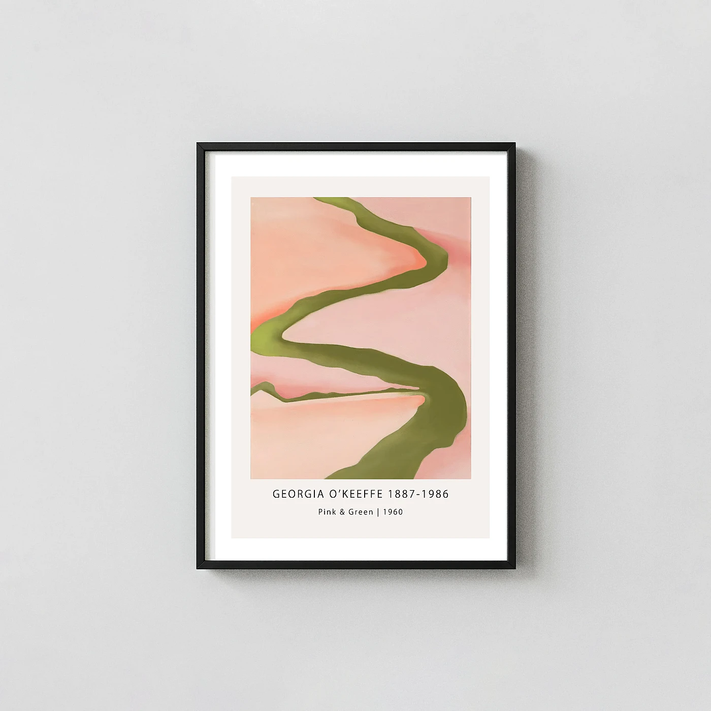 Exclusive Georgia O'Keeffe art print Pink and Green 1960 Abstract - fine art poster print