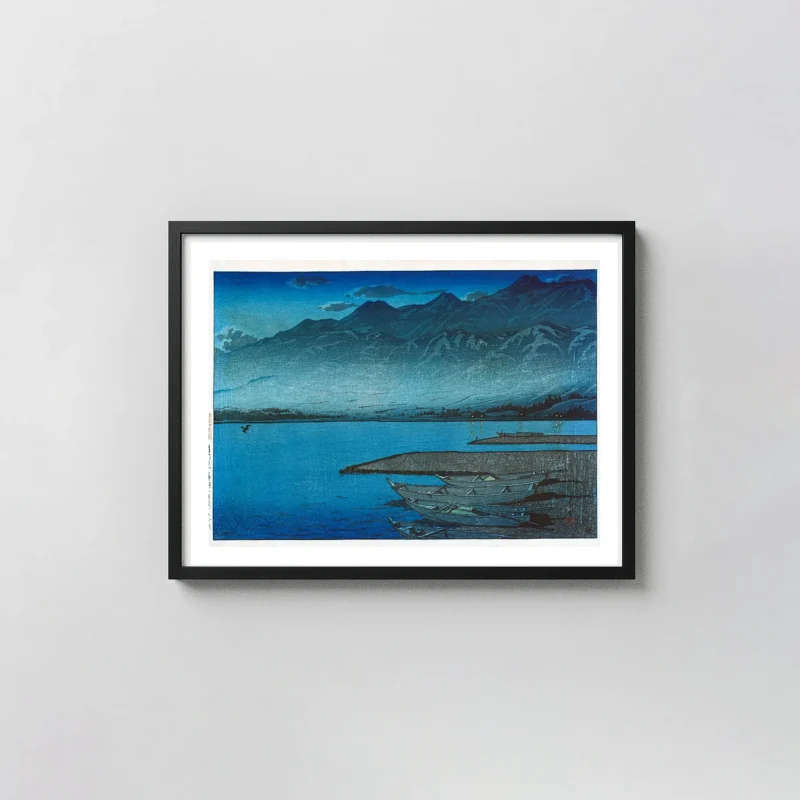 Classic Sado Island woodblock print - 1921 Lake Kamo Takahashi Hiroaki Art