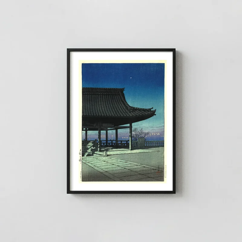 Classic Kawase Hasui Osaka Print - 1923 Kozu District Night Wall Art