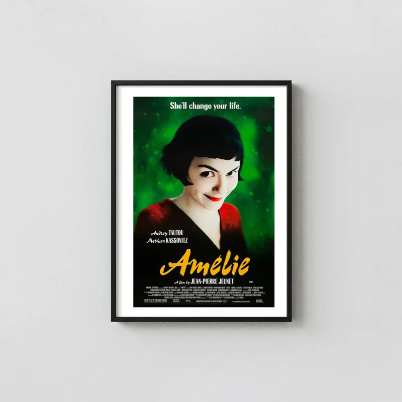 Amélie Movie Poster – Official Poster: Modern Wall Minimalist Movie Poster xe2x80x93 Portrait Frame Wall Art Mockup | MerchFuse