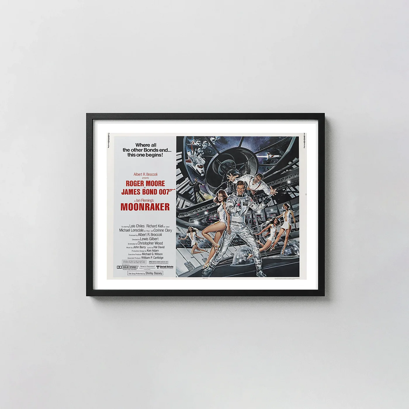 Moonraker Movie Poster – Collector Poster: Vintage Wall James Bond Movie Posters xe2x80x93 Landscape Frame Wall Art Mockup | MerchFuse