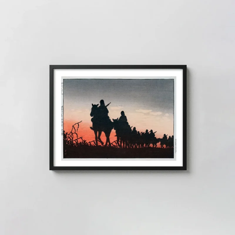 Authentic Kawase Hasui Red Sunset - 1937 Japanese Woodblock Art Print