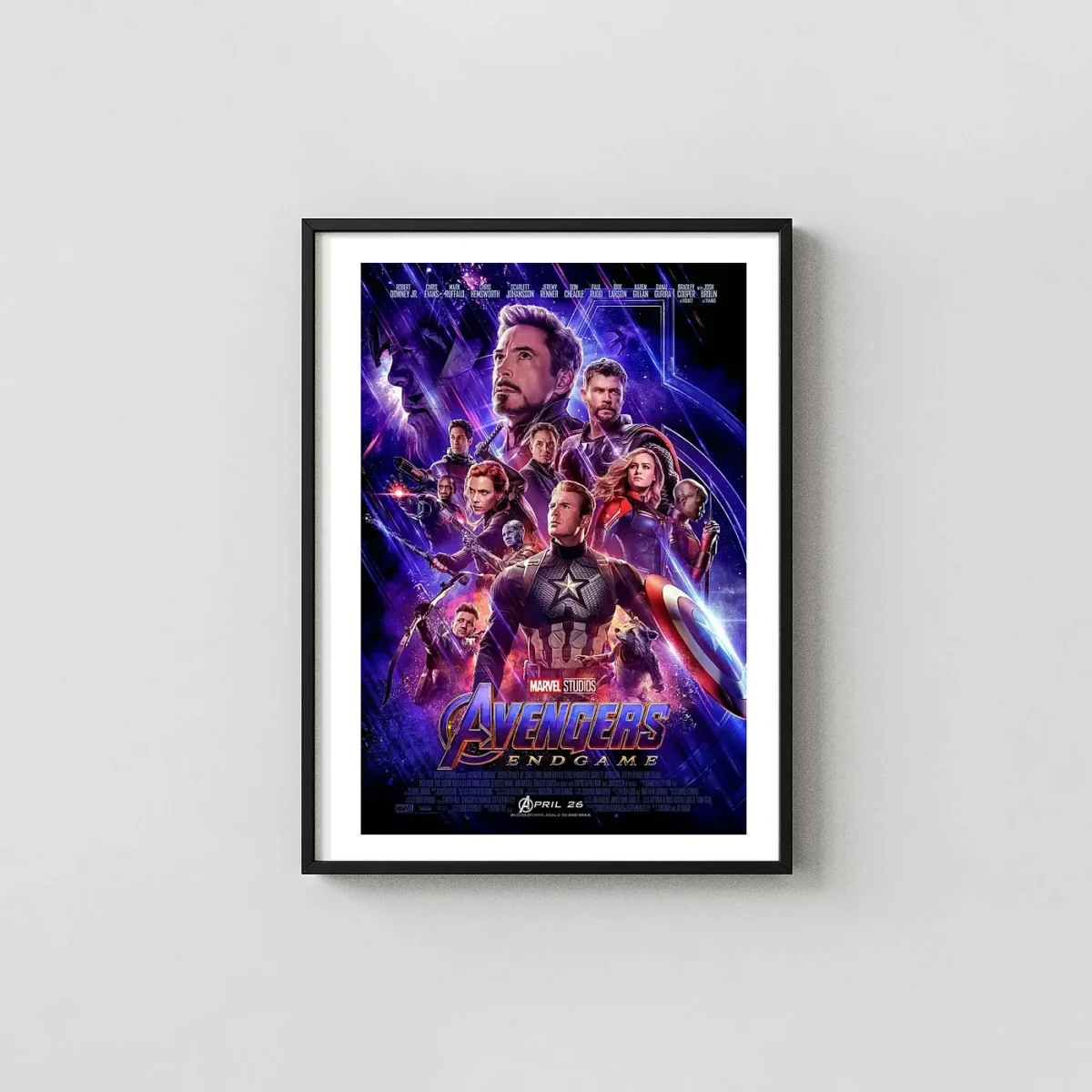 Avengers: Endgame Movie Poster – Final Poster: Modern Superhero Wall Action & Adventure Movie Posters xe2x80x93 Portrait Frame Wall Art Mockup | MerchFuse