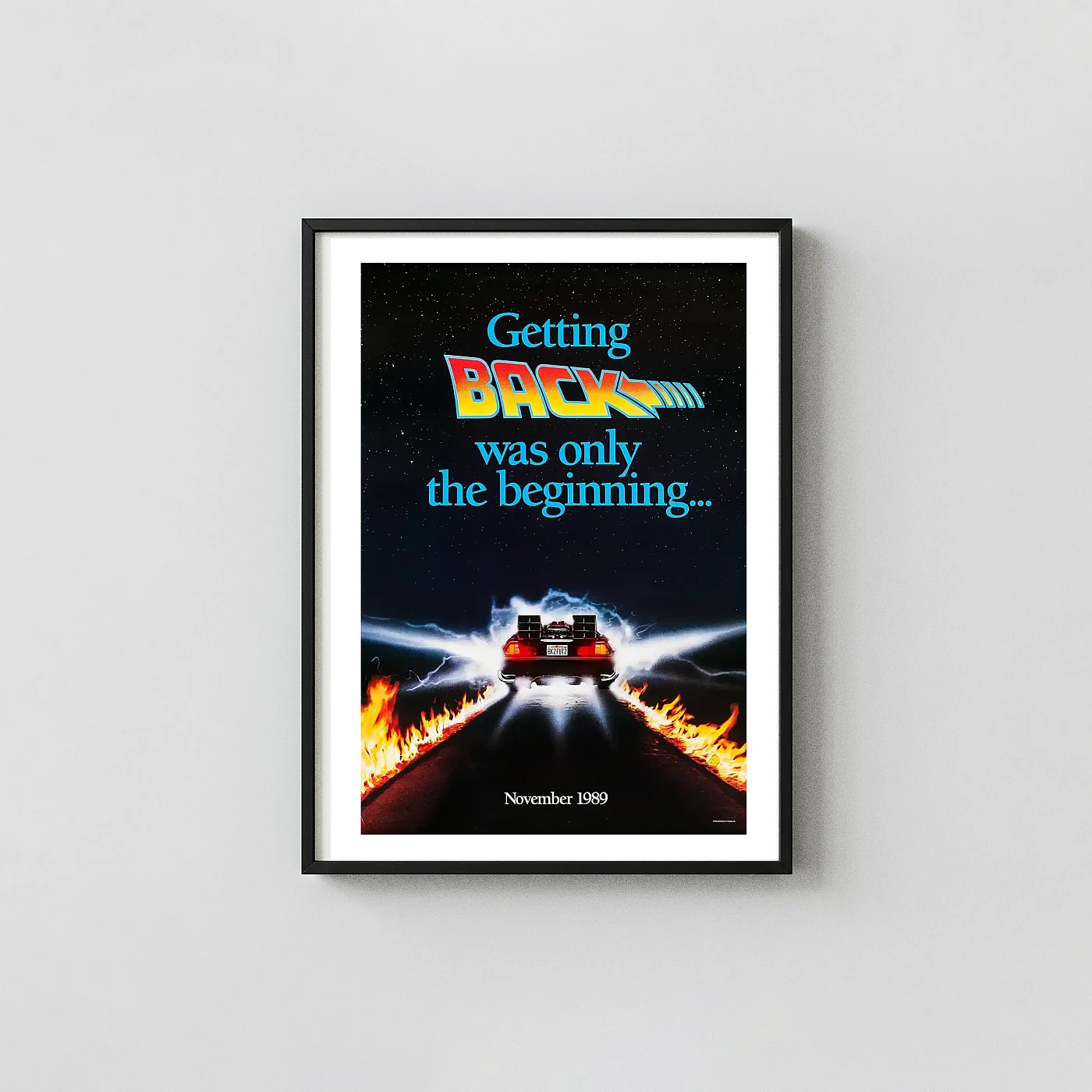Back To The Future Part II Movie Poster – 1989 Teaser Poster: Vintage Sci-Fi Wall Back to the Future Movie Posters xe2x80x93 Portrait Frame Wall Art Mockup | MerchFuse