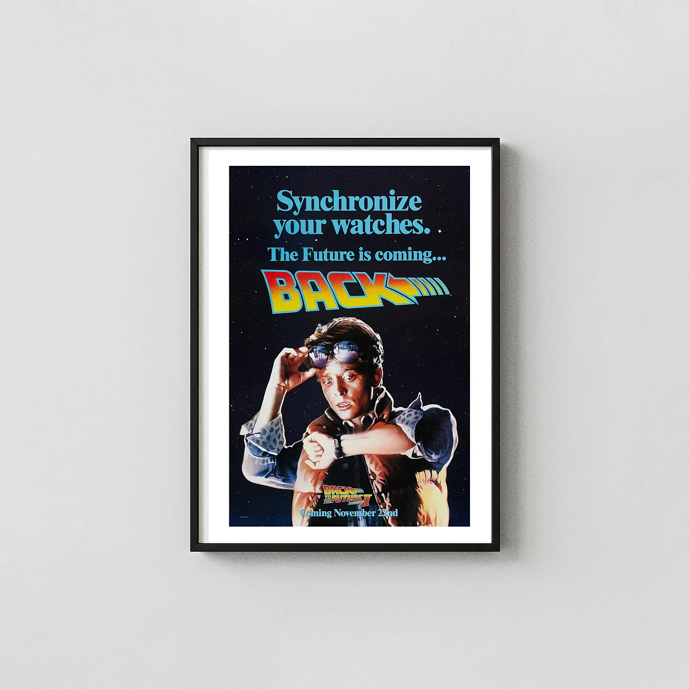 Back To The Future Part II Movie Poster – Official Poster: Vintage Sci-Fi Wall Back to the Future Movie Posters xe2x80x93 Portrait Frame Wall Art Mockup | MerchFuse