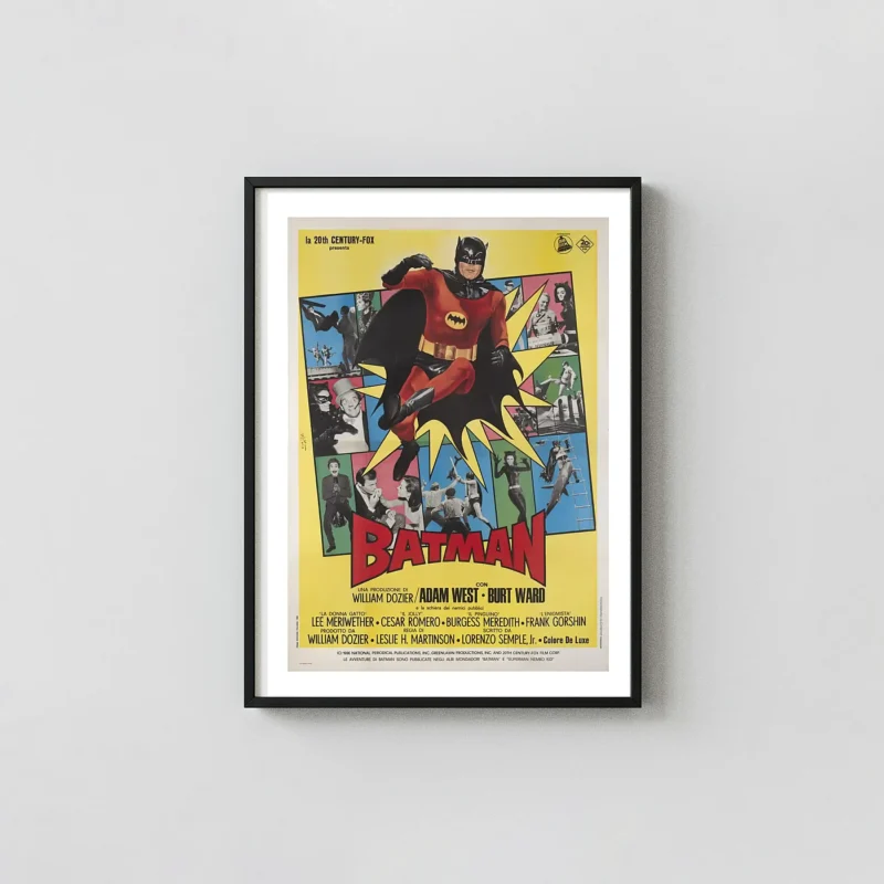 Batman: The Movie (1966) Movie Poster – Italian Poster: Vintage Superhero Wall Art Print