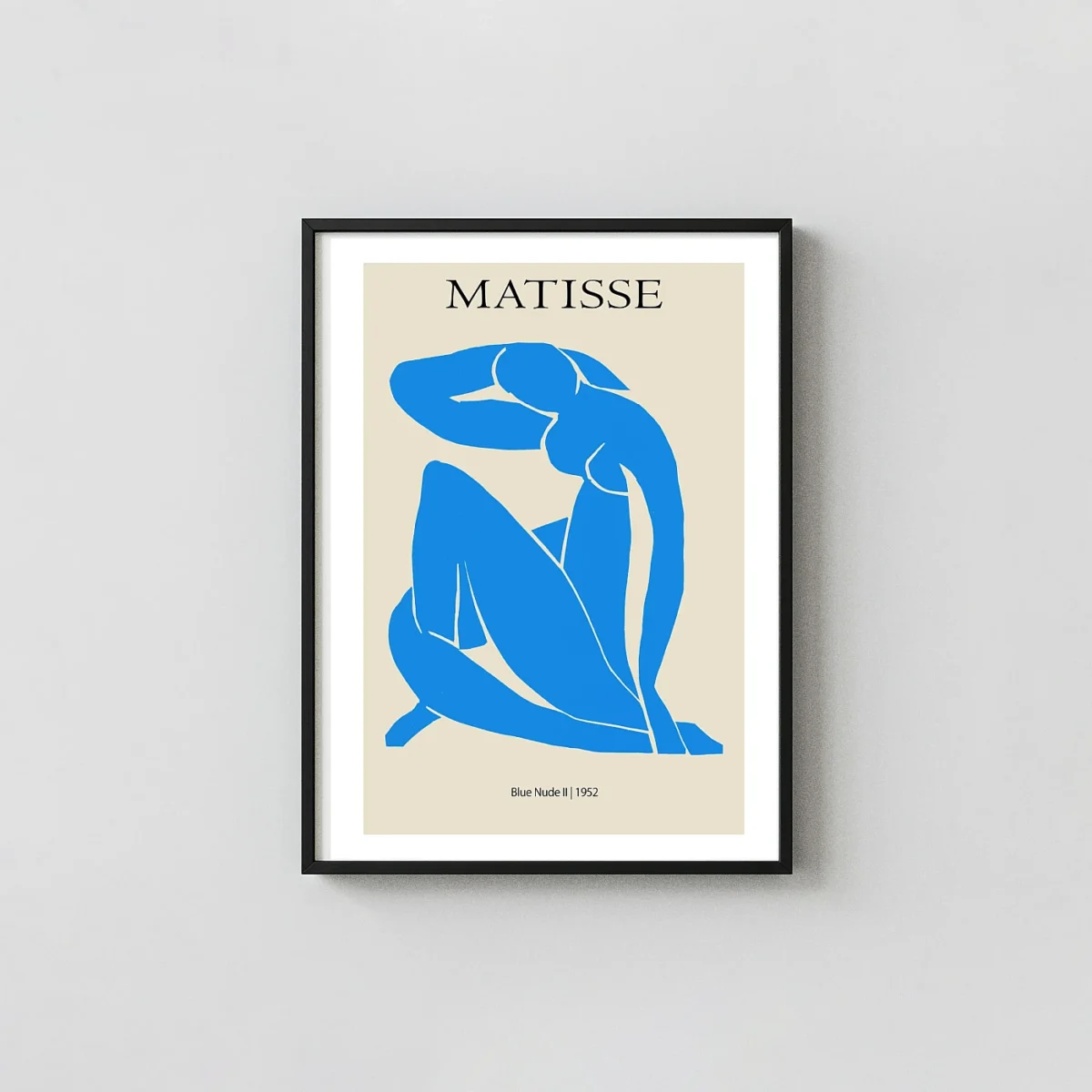 Matisse Blue Nude II - 1952 Abstract Cut-Out Mid-Century Henri Matisse Artwork xe2x80x93 Portrait Frame Wall Art Mockup | MerchFuse