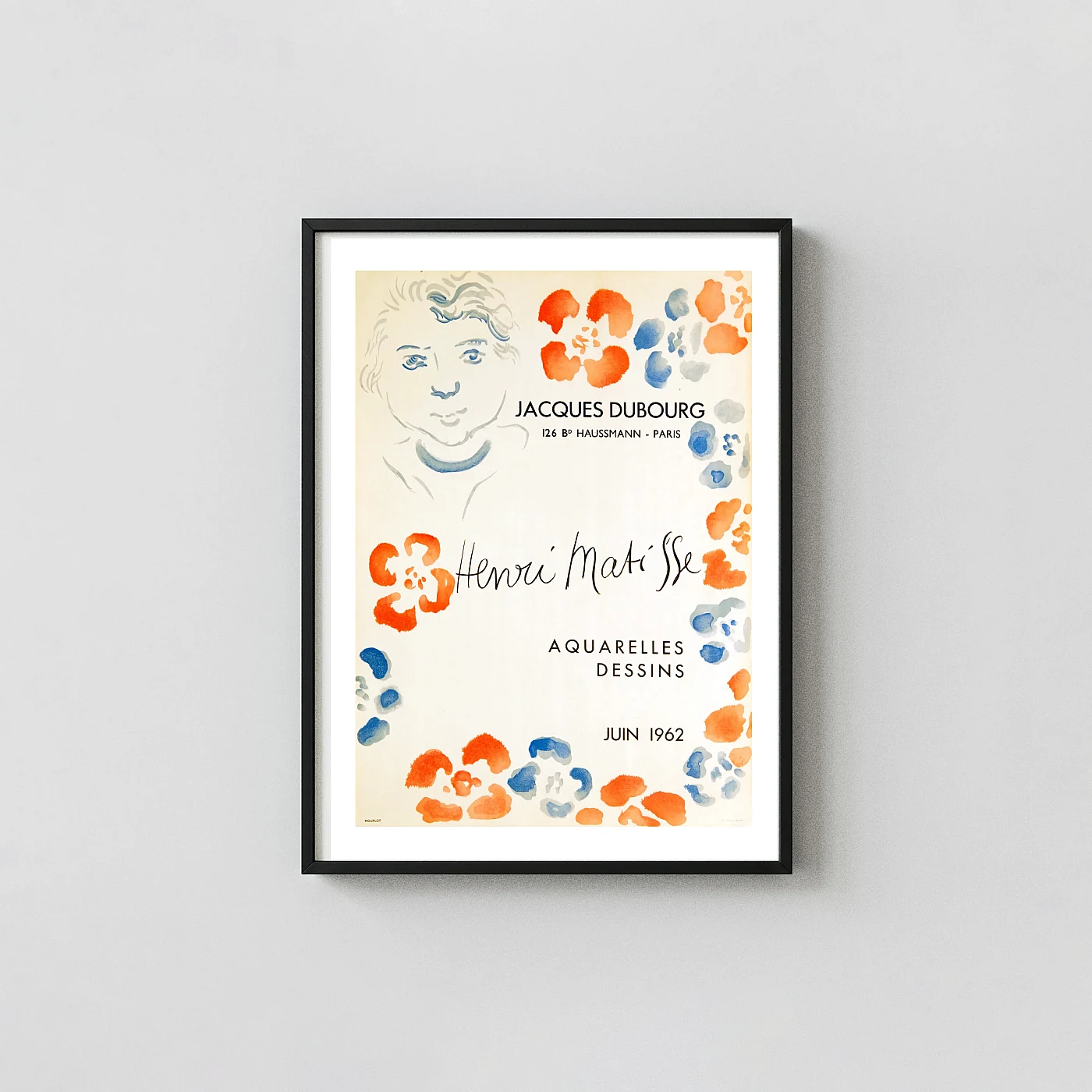 Classic Henri Matisse Poster 1962 Jacques Dubourg Paris Exhibition - fine art poster print