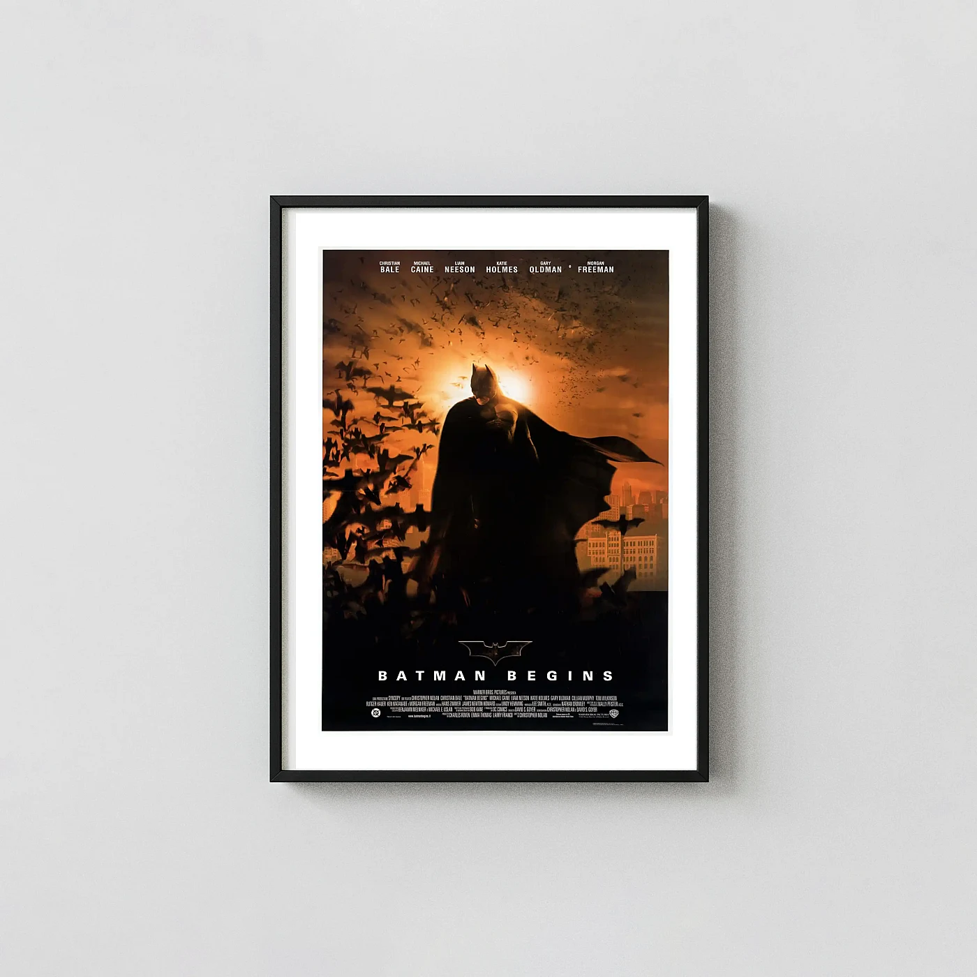 Batman Begins Movie Poster – 2005 Original Theatrical Poster: Vintage Superhero Wall Action & Adventure Movie Posters xe2x80x93 Portrait Frame Wall Art Mockup | MerchFuse