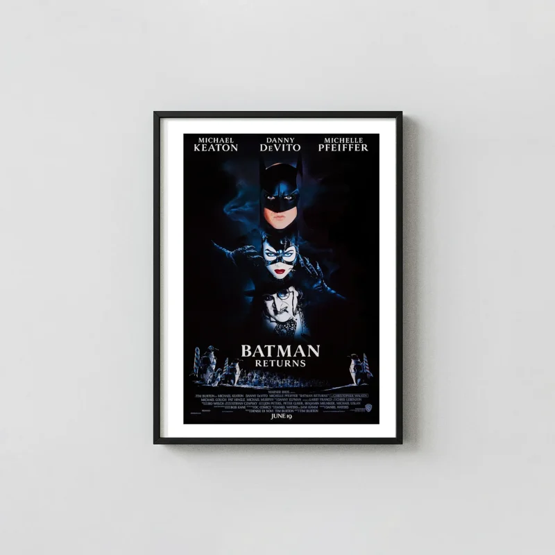 Batman Returns Movie Poster – 1992 Original Theatrical Poster: Vintage Superhero Wall Art Print