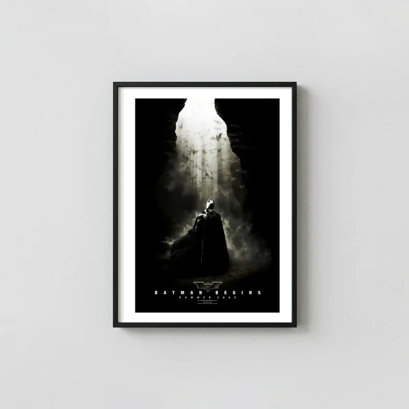 Batman Begins Movie Poster – Dark Knight Trilogy Poster: Modern Superhero Wall Art Print