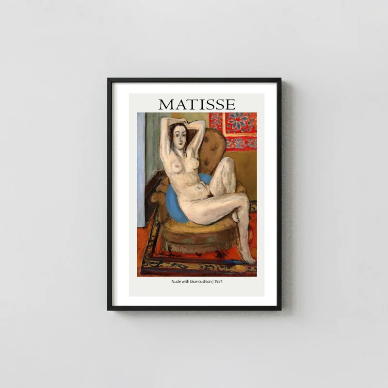 Matisse Exhibition Poster - Nude with Blue Cushion 1924 Fine Art Print