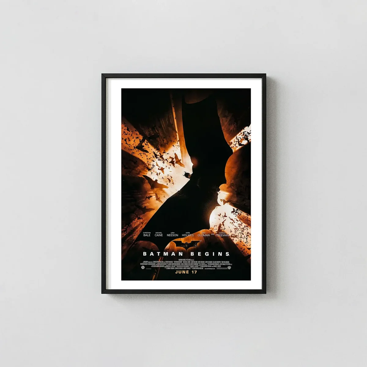 Batman Begins Movie Poster – Collector Poster (Version 3): Modern Superhero Wall Action & Adventure Movie Posters xe2x80x93 Portrait Frame Wall Art Mockup | MerchFuse