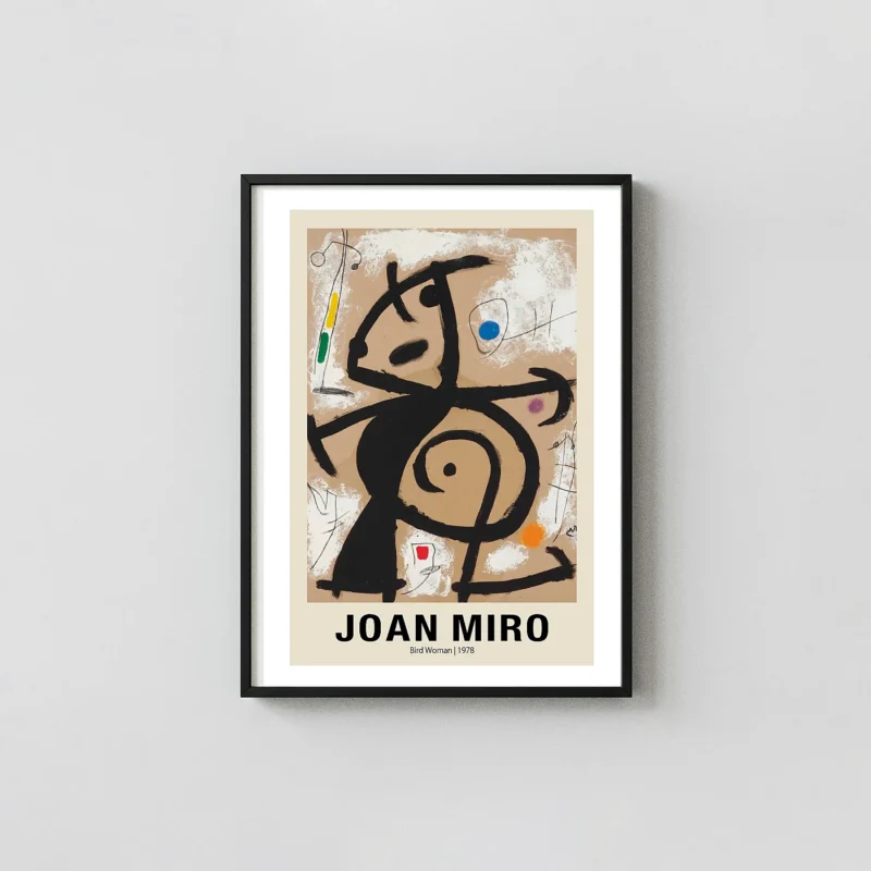 Joan Miro Print - Bird Woman 1978 Surrealist Museum Quality Poster