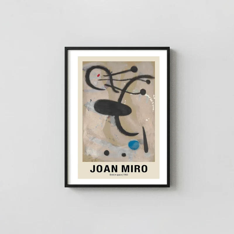 Classic Joan Miro Poster - Birds in Space 1960 Abstract Surrealist Print