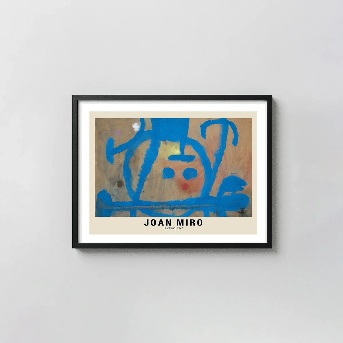 Exclusive Joan Miro Blue Head - 1972 Abstract Surrealist Wall Joan Miro xe2x80x93 Landscape Frame Wall Art Mockup | MerchFuse