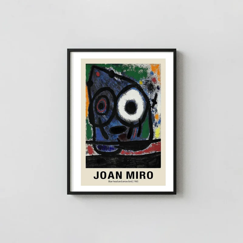 Exclusive Joan Miro Poster - Blue Head and Arrow Bird 1965 Art Print