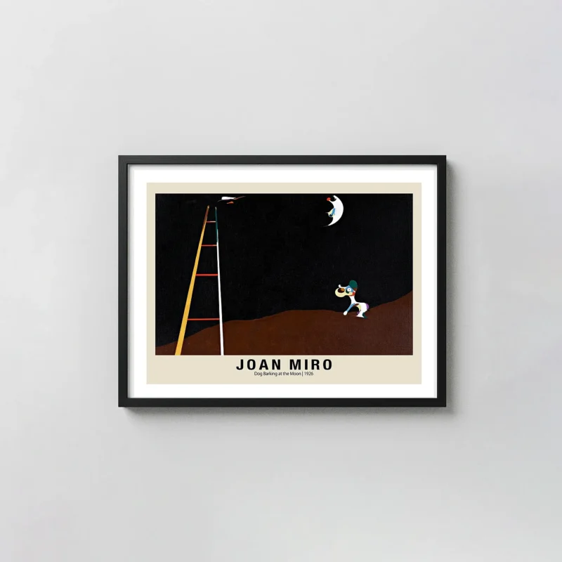 Authentic Joan Miró print - Dog Barking at the Moon 1926 Surrealist Art
