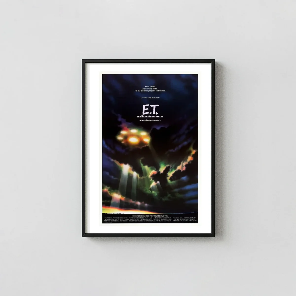 E.T. The Extra-Terrestrial Movie Poster – 1982 Original Theatrical Poster: Vintage Wall E.T. Movie Posters xe2x80x93 Portrait Frame Wall Art Mockup | MerchFuse