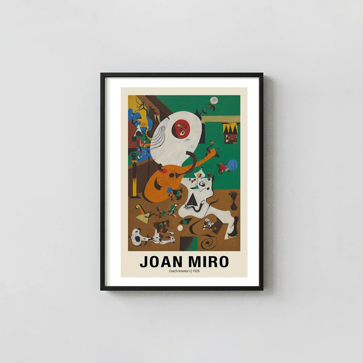 Authentic Joan Miro Dutch Interior I - Surrealist Art Exhibition Wall Joan Miro xe2x80x93 Portrait Frame Wall Art Mockup | MerchFuse