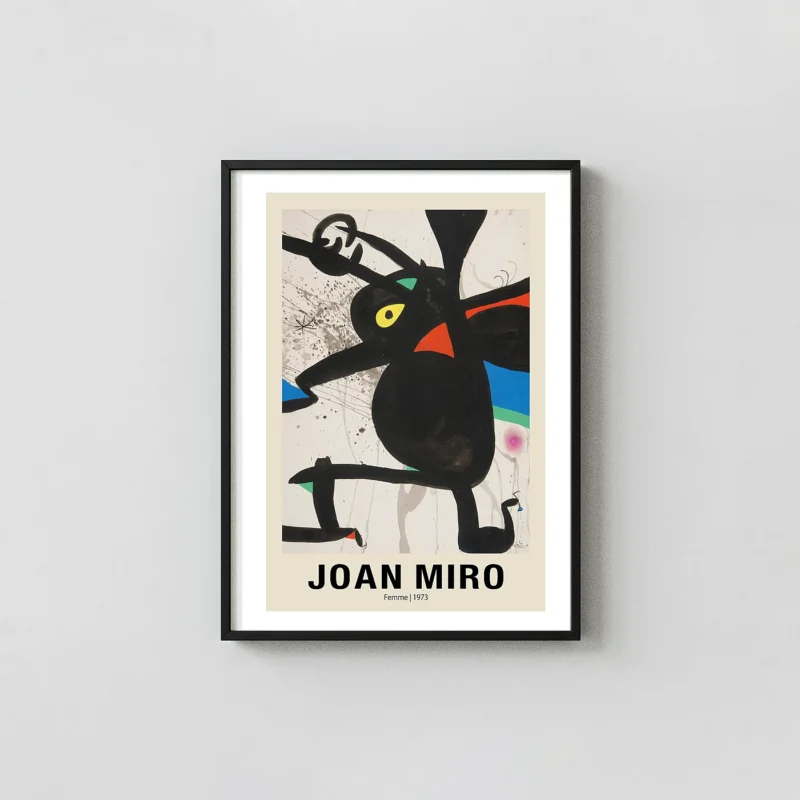 Classic Joan Miró Femme Poster - 1973 Surrealist Abstract Wall Art