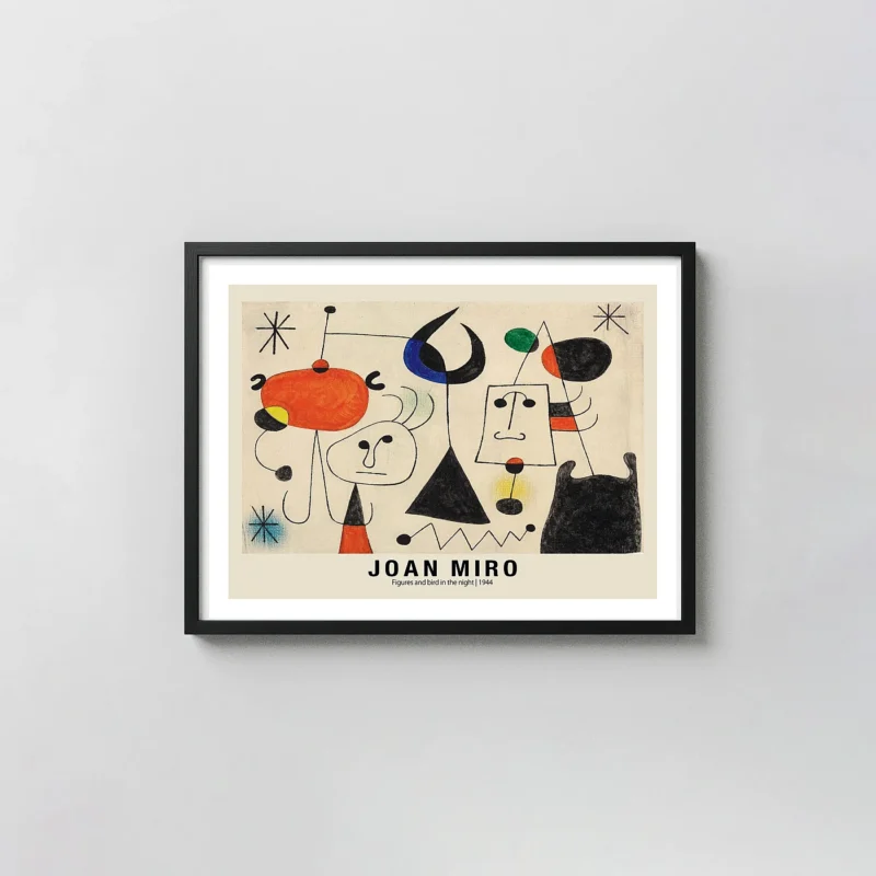 Exclusive Joan Miro Print - Figures and Bird in the Night 1944 Wall Art