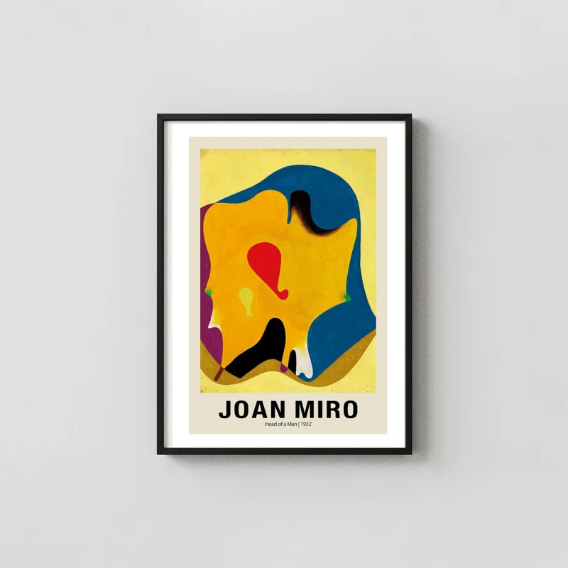 Authentic Joan Miro print - Head of a Man 1932 Surrealist Abstract Art