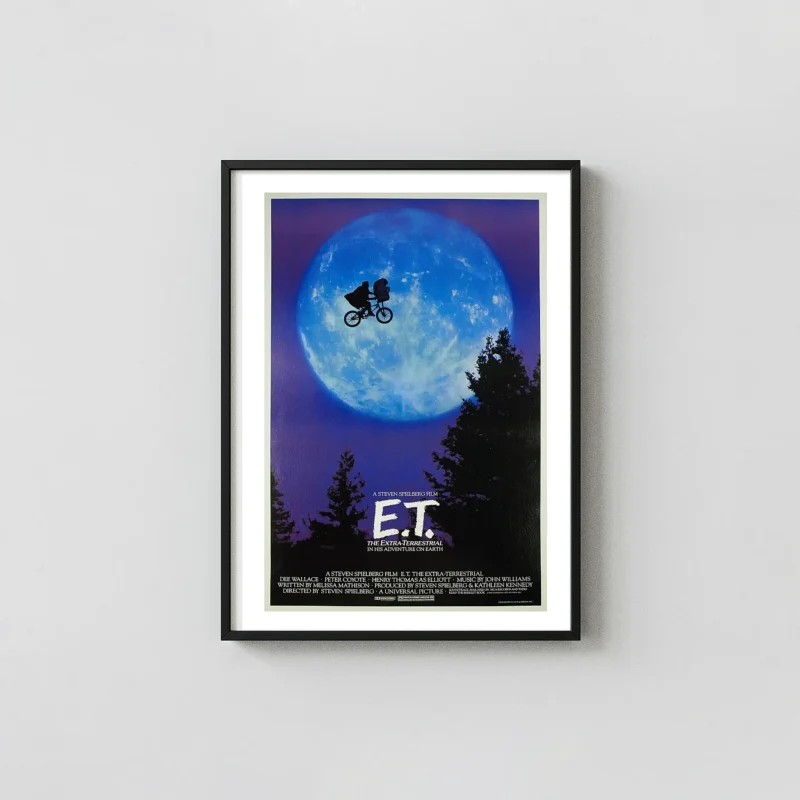 E.T. The Extra-Terrestrial Movie Poster – Official Poster: Modern Wall E.T. Movie Posters xe2x80x93 Portrait Frame Wall Art Mockup | MerchFuse