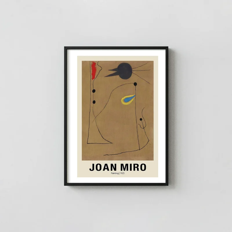 Classic Joan Miro Painting 1925 - Surrealist Abstract Wall Art Poster