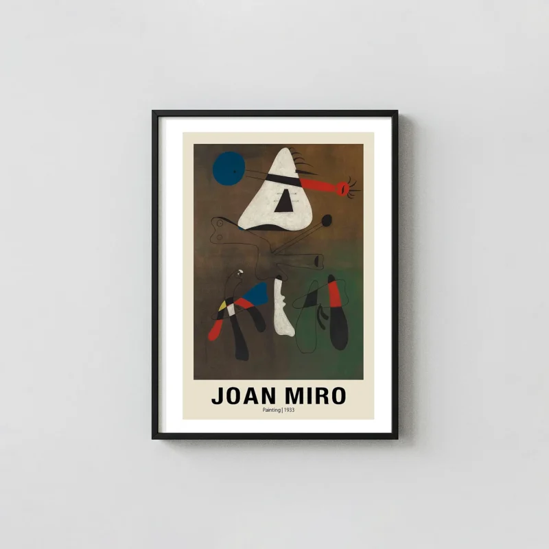 Authentic Joan Miro Painting 1933 - Surrealist Spanish Abstract Poster