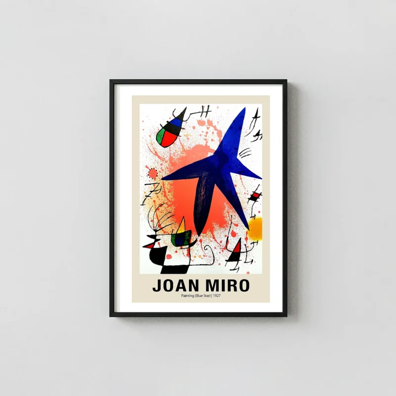 Classic Joan Miro Blue Star Print - 1927 Surrealist Abstract Wall Art