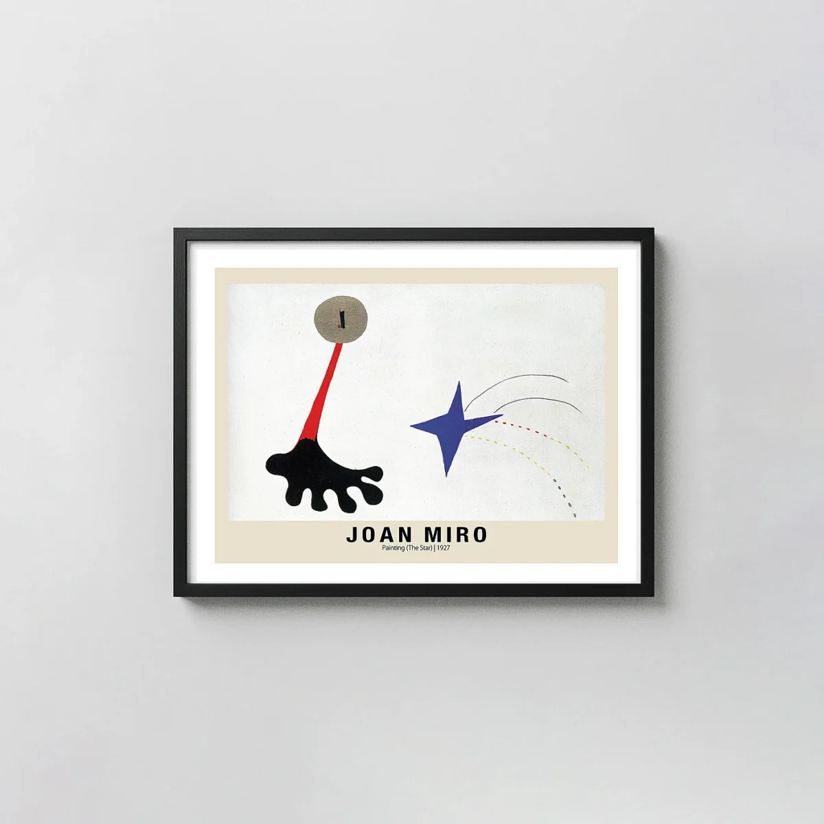 Classic Joan Miro Star Print - 1927 Surrealist Abstract Joan Miro xe2x80x93 Landscape Frame Wall Art Mockup | MerchFuse