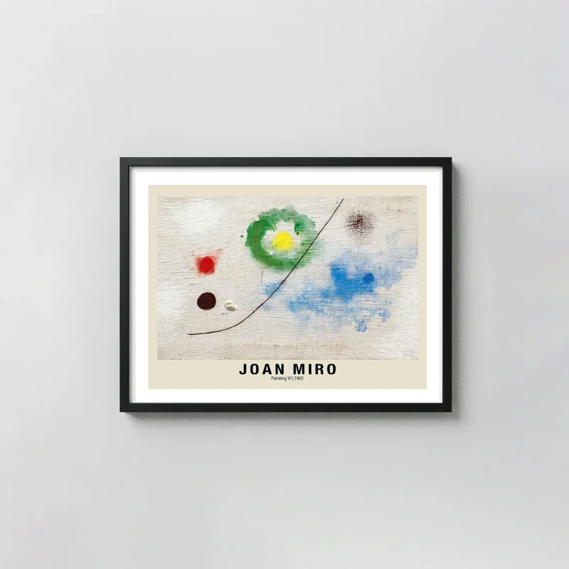 Authentic Joan Miro Painting VI - 1965 Abstract Surrealist Wall Art Print