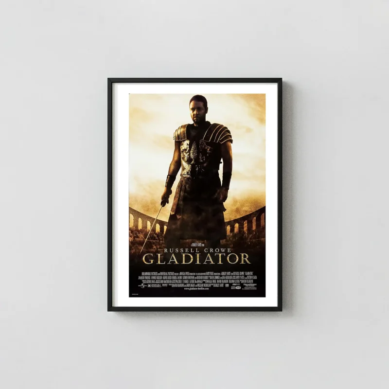 Gladiator Movie Poster – Original Theatrical Poster: Vintage Wall Action & Adventure Movie Posters xe2x80x93 Portrait Frame Wall Art Mockup | MerchFuse