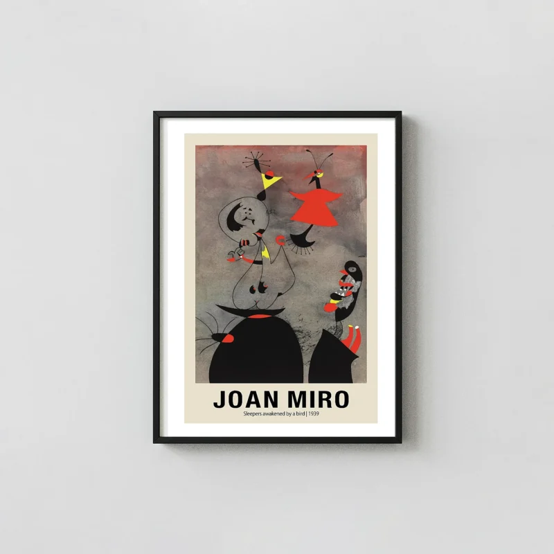 Authentic Joan Miro Print - Sleepers Awakened by a Bird 1939 Wall Art