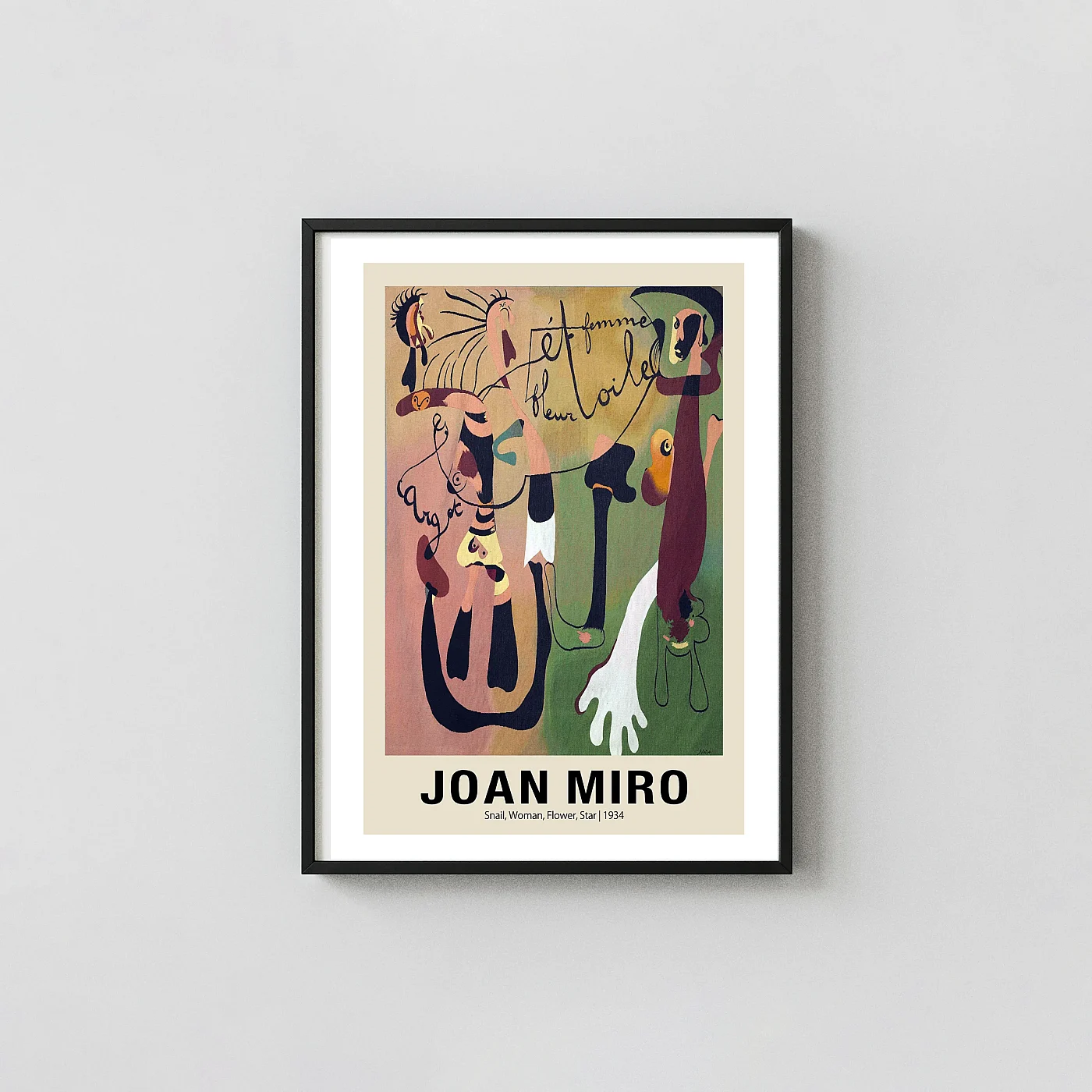 Joan Miro Poster Snail Woman Flower Star 1934 Surrealist Art - fine art poster print