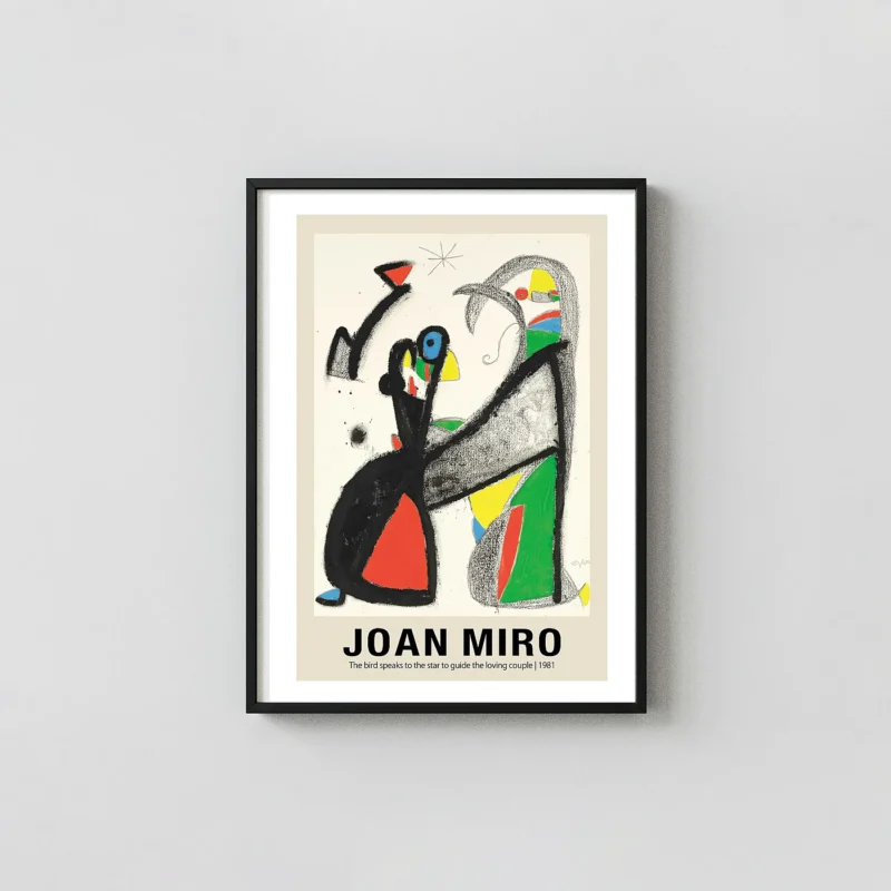 Authentic Joan Miro Art Print - 1981 Abstract Surrealist Spanish Wall Art