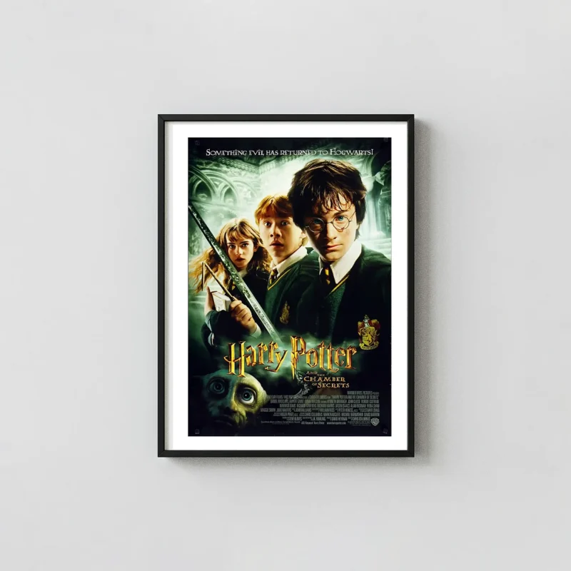 Harry Potter And The Chamber Of Secrets Movie Poster – 2002 Original Theatrical Poster: Vintage Fantasy Wall Action & Adventure Movie Posters xe2x80x93 Portrait Frame Wall Art Mockup | MerchFuse