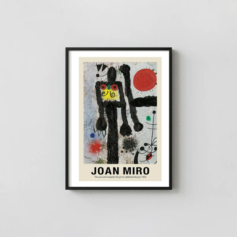 Classic Joan Miro Print - 1954 Abstract Surrealist Sun Canvas Wall Art