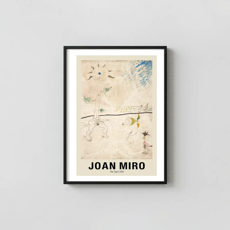 Classic Joan Miro The Trap - 1924 Surrealist Exhibition Art Print