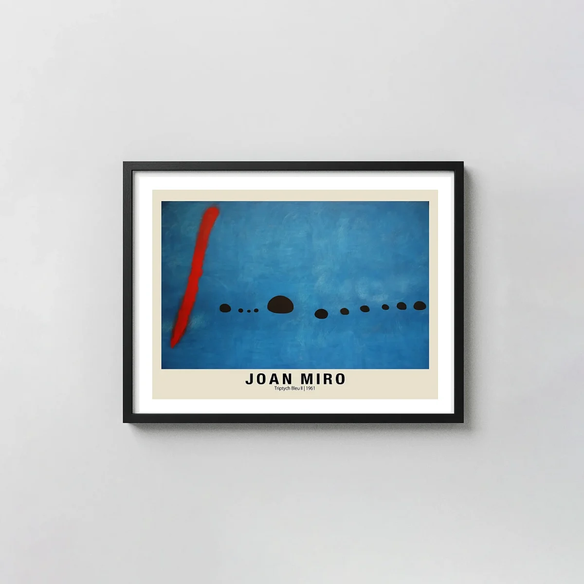 Joan Miró Bleu II - 1961 Abstract Surrealist Blue Wall Joan Miro xe2x80x93 Landscape Frame Wall Art Mockup | MerchFuse