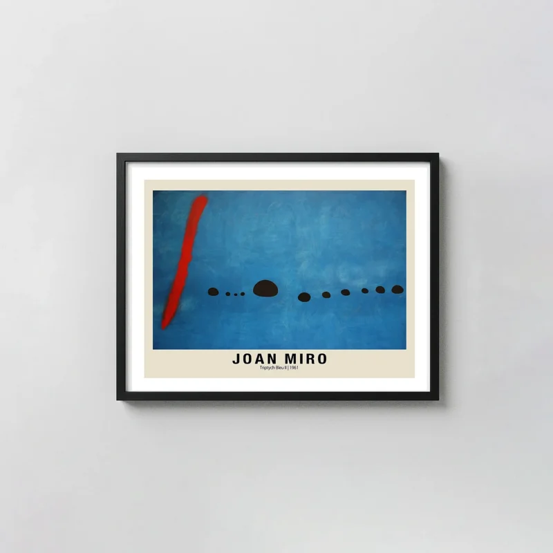 Joan Miró Bleu II - 1961 Abstract Surrealist Blue Wall Art Print